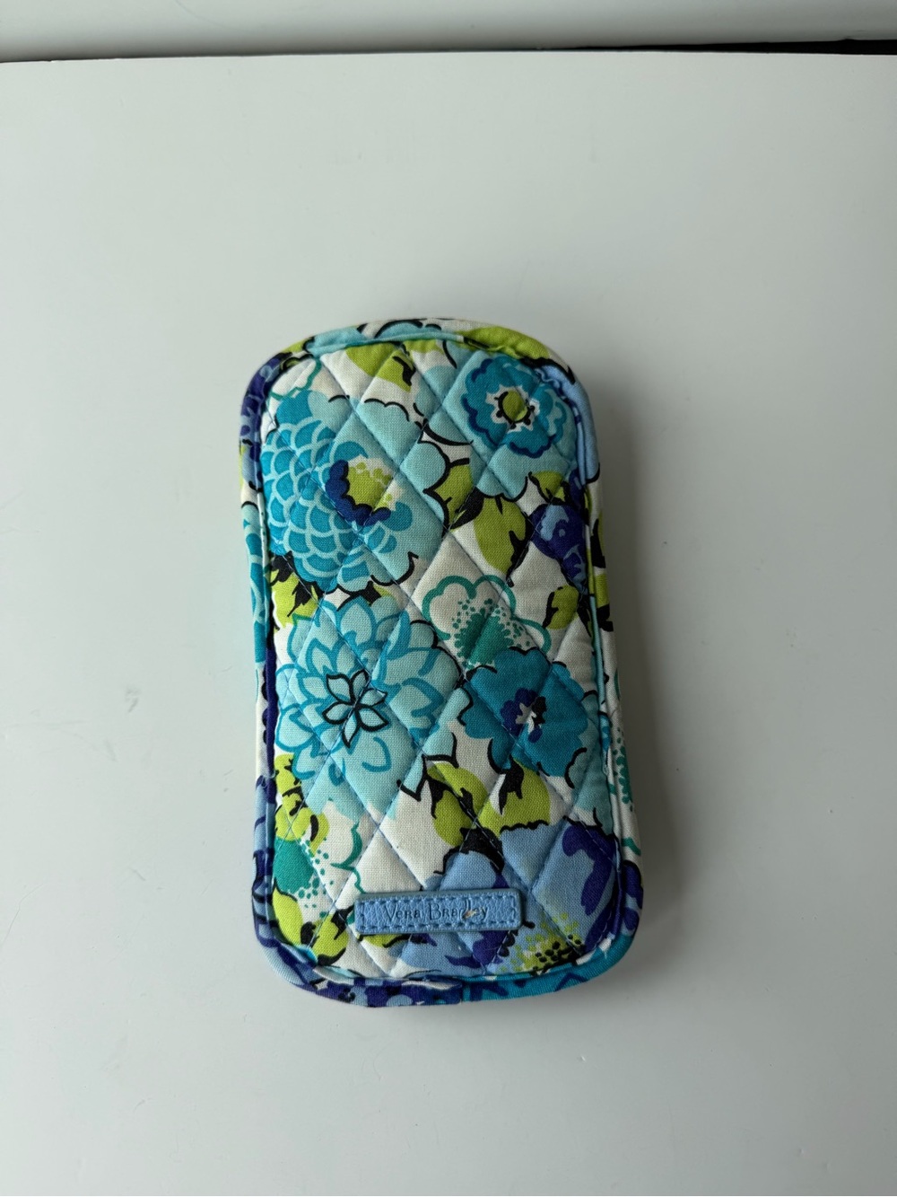 Vera Bradley Quiled Blueberry Blooms Sun Glass ~ Eye Glasses Pinch to Pop Open